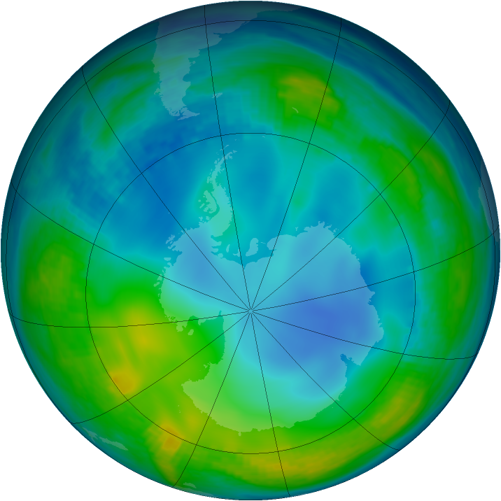 Antarctic ozone map for 12 June 1985